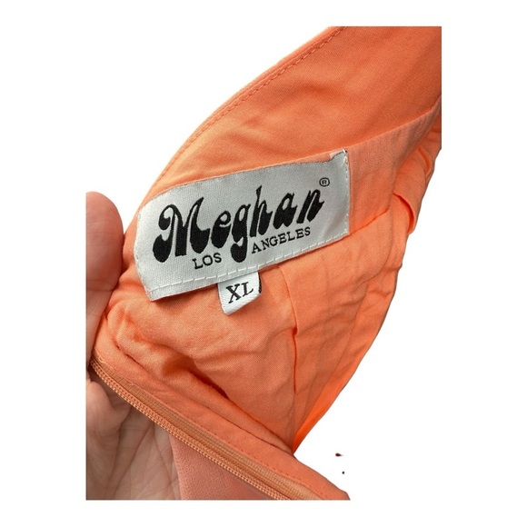 Meghan Los Angeles Coral Maxi Gown Plunge Neckline NWOT - Picture 8 of 9